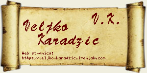 Veljko Karadžić vizit kartica